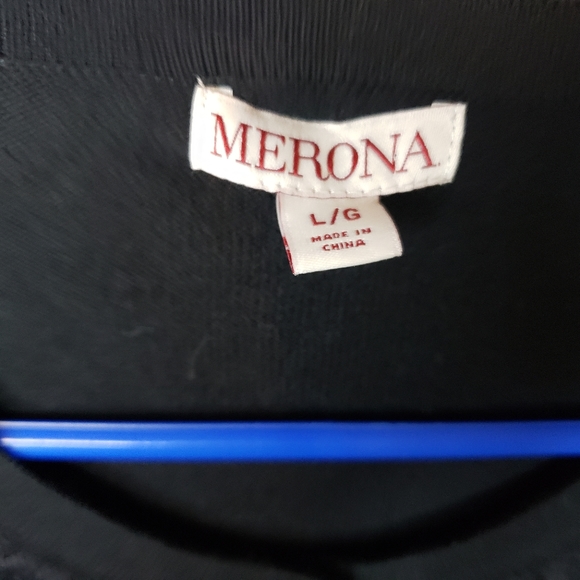 Merona black with lace overly button down cardigan size large - Picture 2 of 6